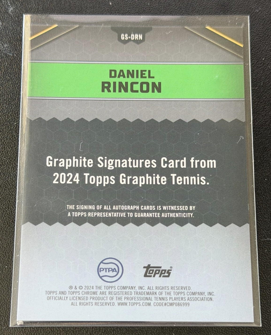 2024 Topps Graphite Green On-Card Autograph 72/75 Daniel Rincon