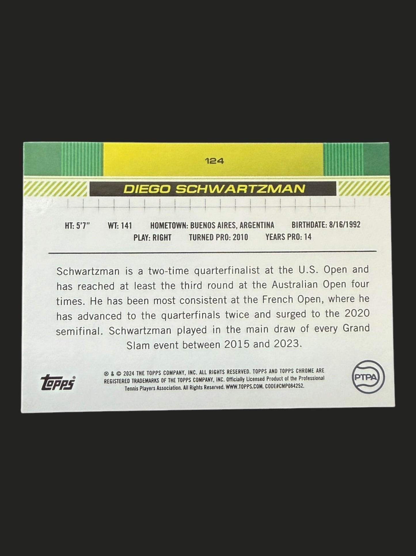 2024 Topps Chrome Sapphire Diego Schwartzman