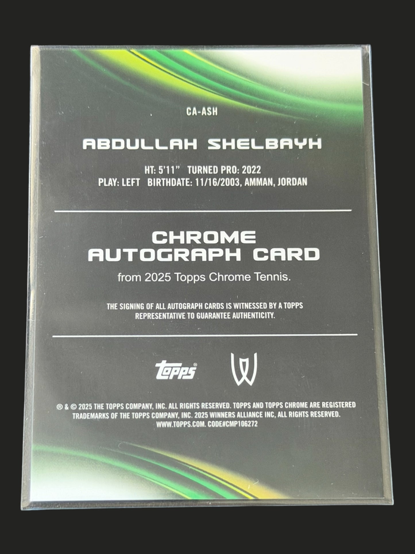 2025 Topps Chrome Autograph Abdullah Shelbayh