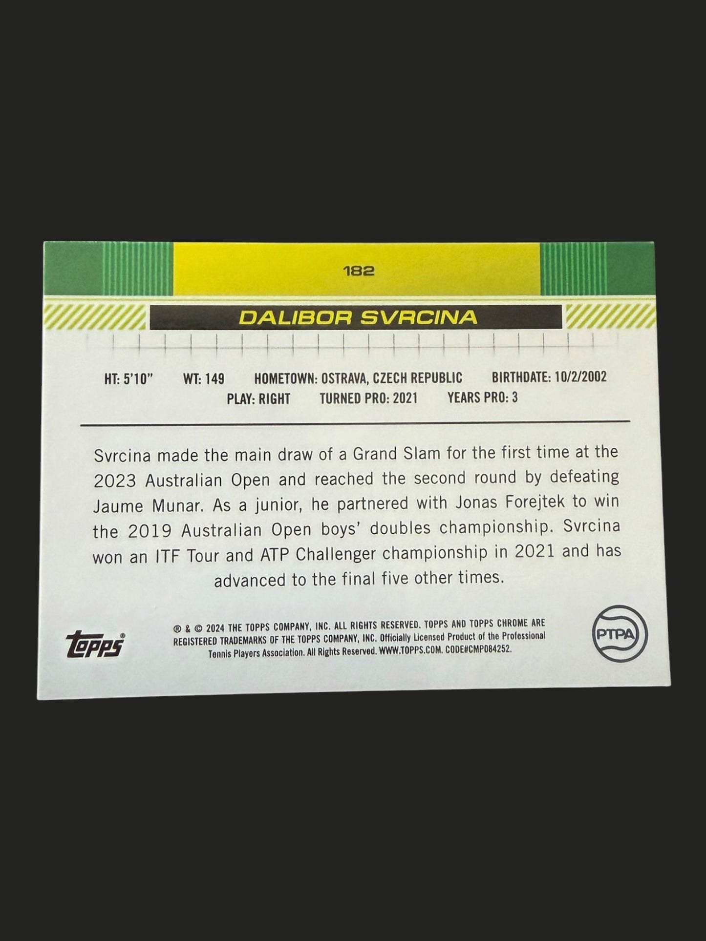 2024 Topps Chrome Sapphire Dalibor Svrcina