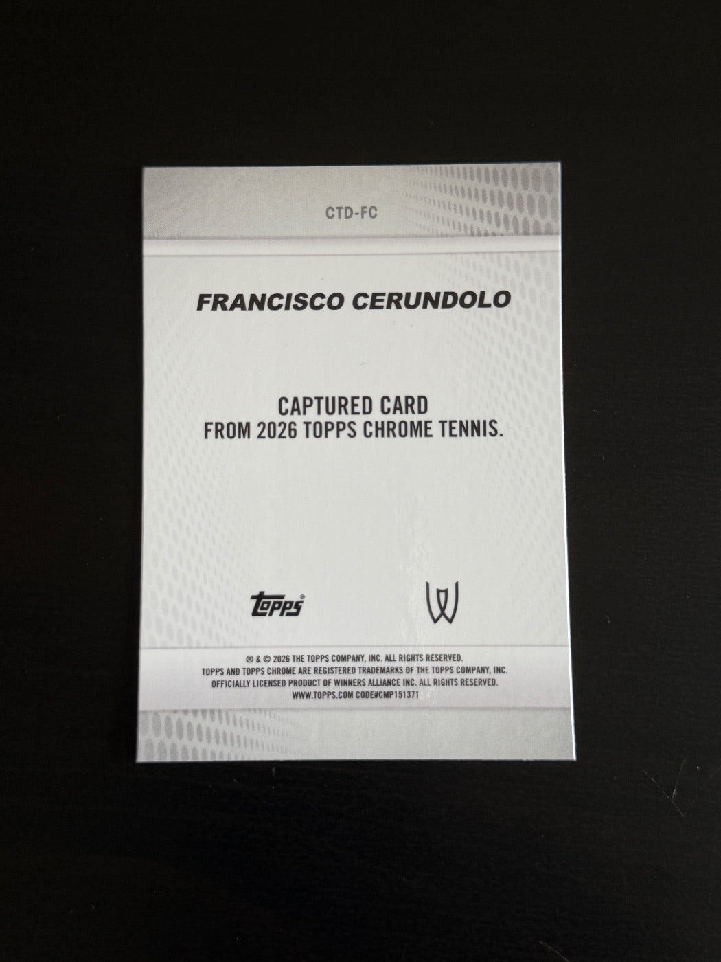 2026 Topps Chrome Francisco Cerundolo Captured Geometric
