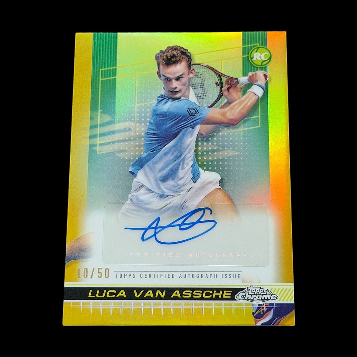 2024 Topps Chrome Luca Van Assche Gold Auto /50