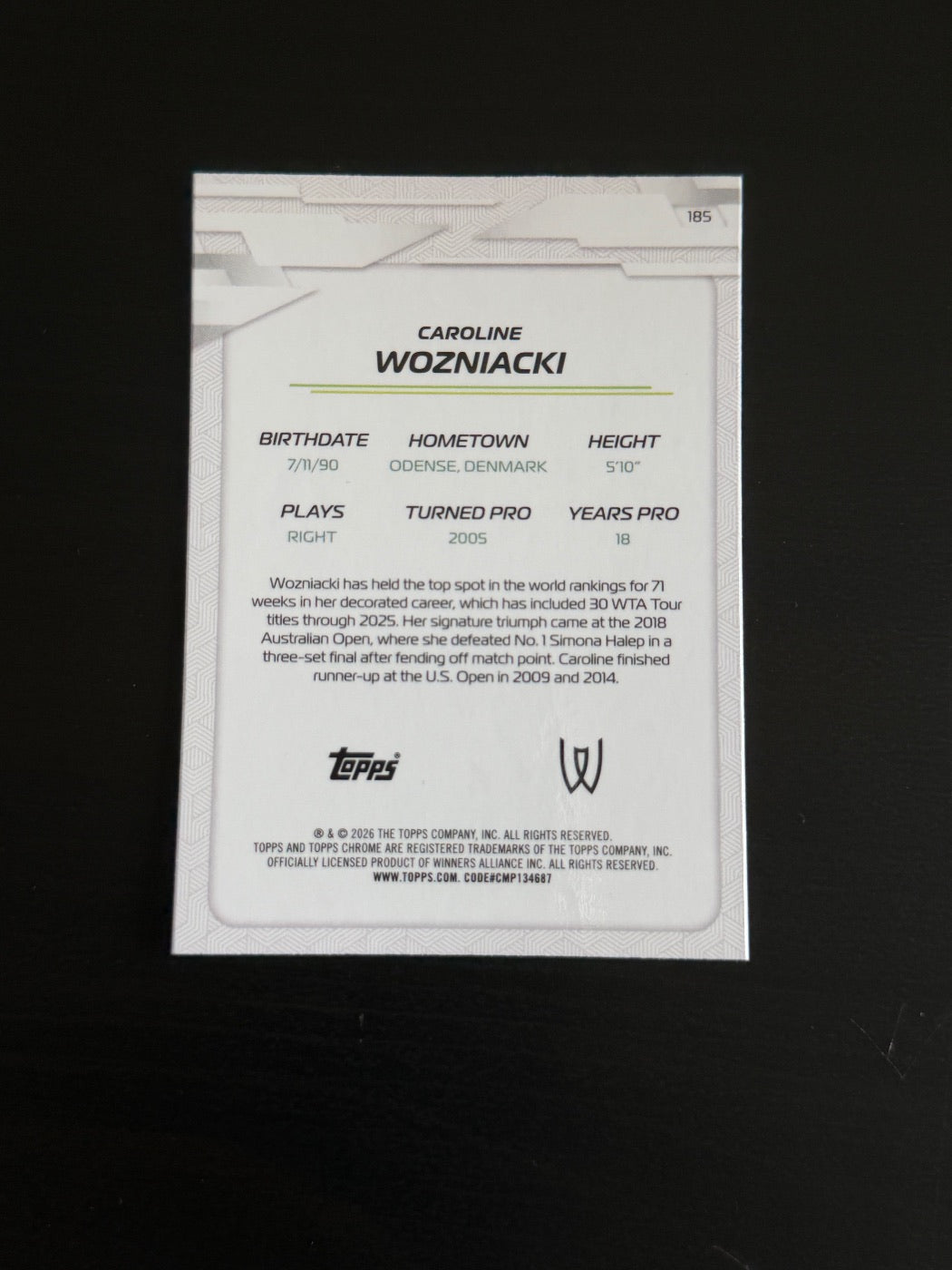 2026 Topps Chrome Caroline Wozniacki Geometric
