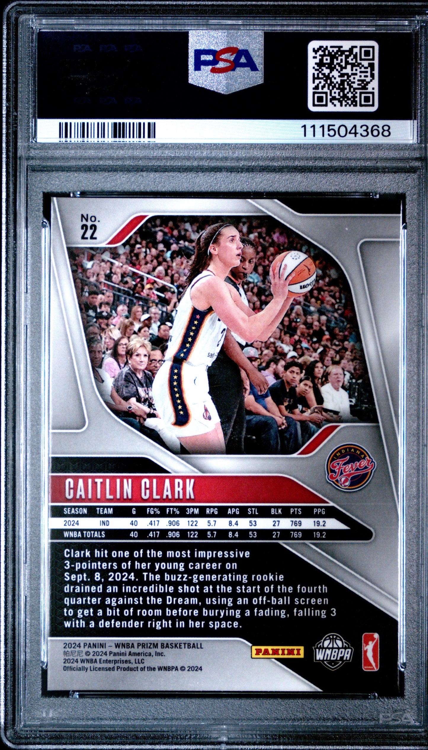 2024 Prizm WNBA Caitlin Clark PSA 9