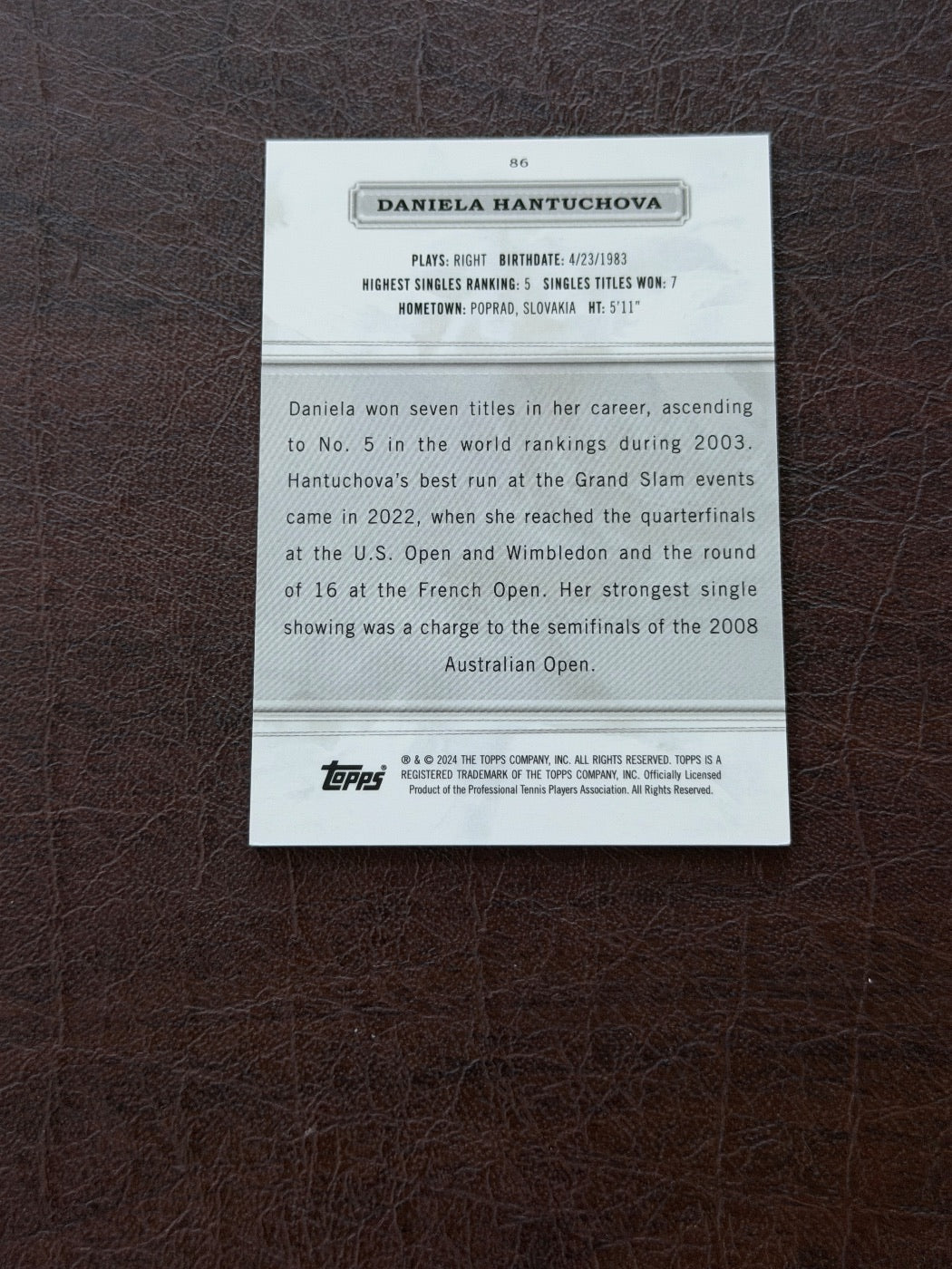 2024 Topps Royalty Daniela Hantuchova /99