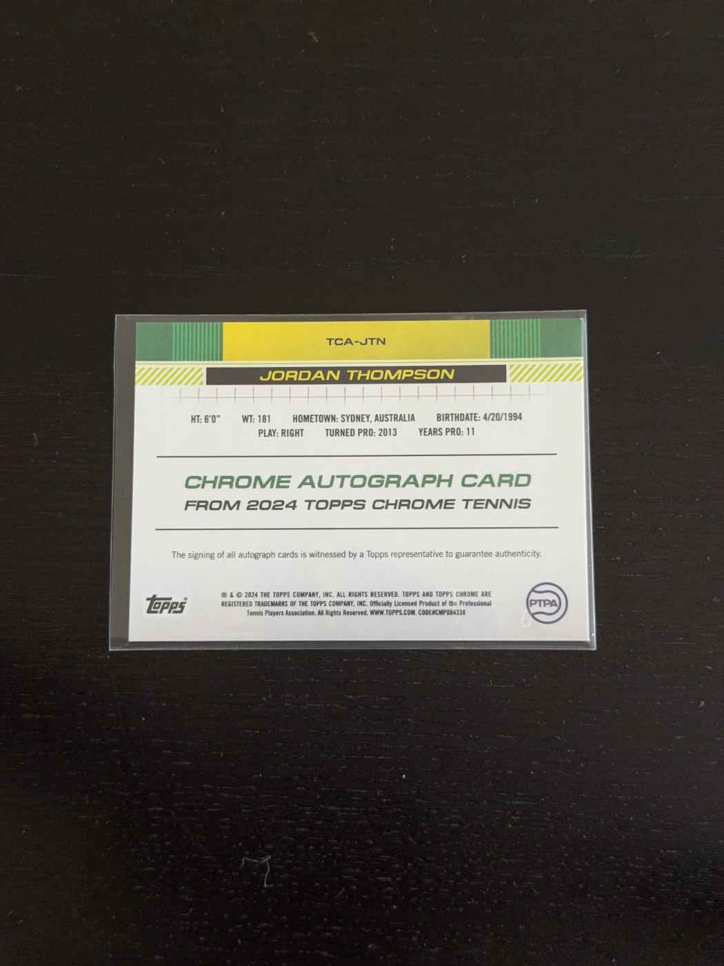 2024 Topps Chrome Jordan Thompson Green Auto /99