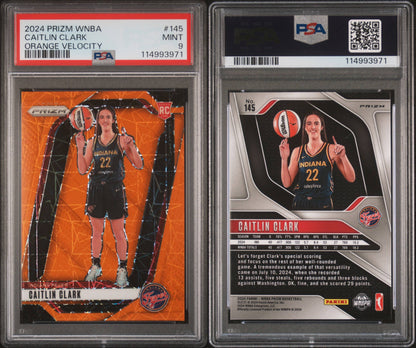2024 Prizm WNBA Caitlin Clark Orange Velocity PSA 9