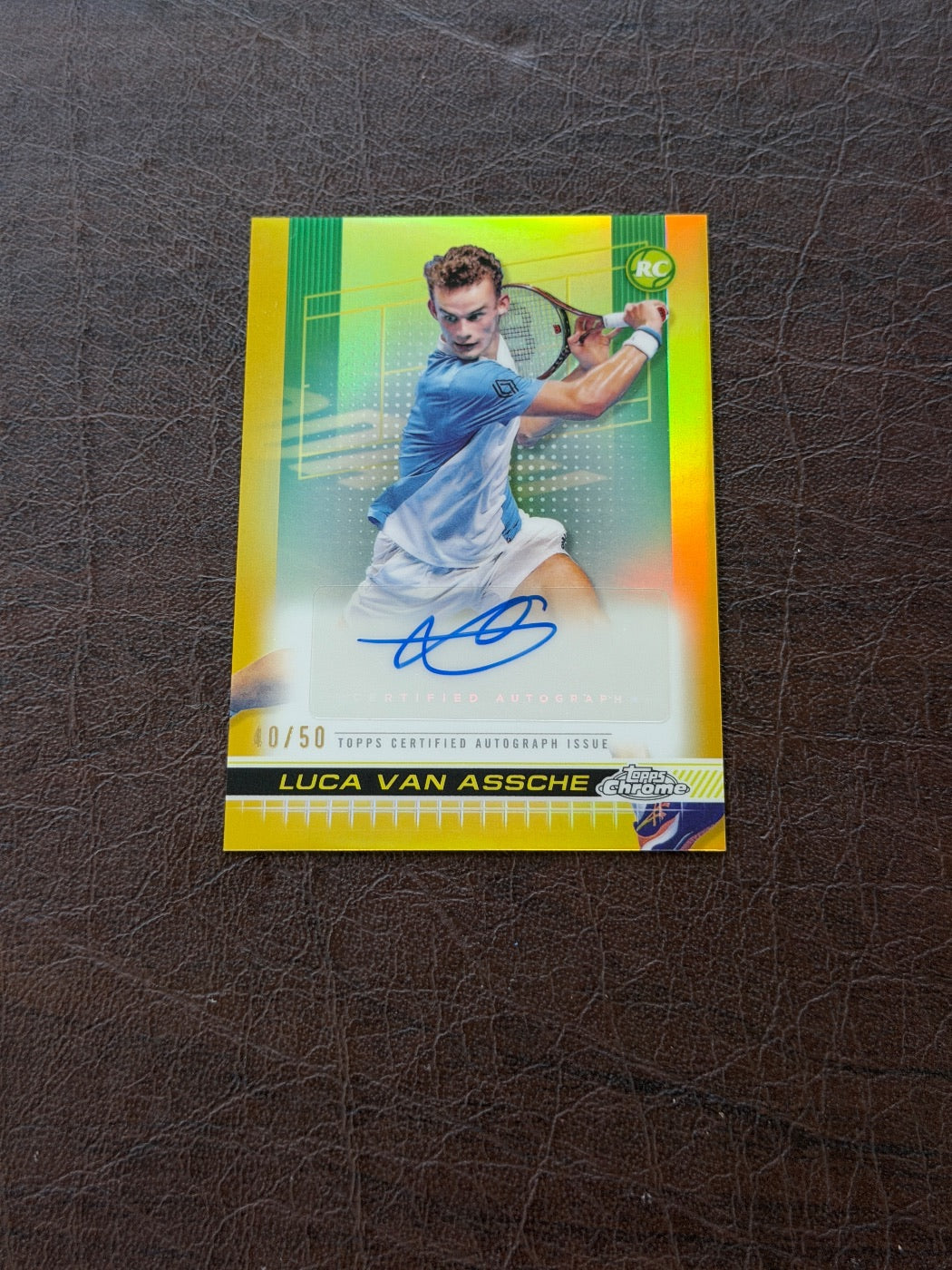 2024 Topps Chrome Luca Van Assche Gold Auto /50