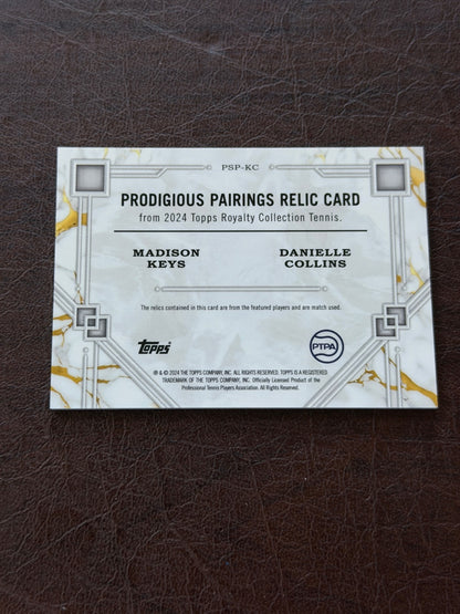 2024 Topps Royalty Danielle Collins & Madison Keys Prodigious Pairings Relic /50