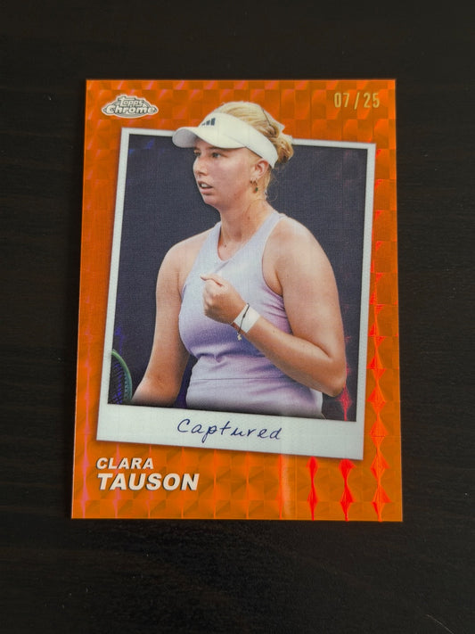2026 Topps Chrome Clara Tauson Orange Geometric Captured /25