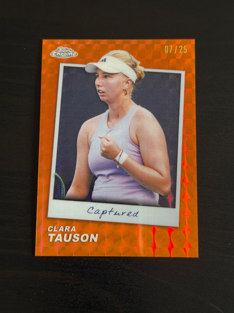 2026 Topps Chrome Clara Tauson Orange Geometric Captured /25