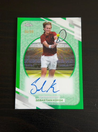 2026 Topps Chrome Sebastian Korda Green Auto /99