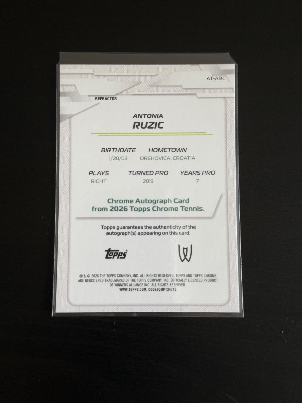 2026 Topps Chrome Antonia Ruzic Refractor Auto