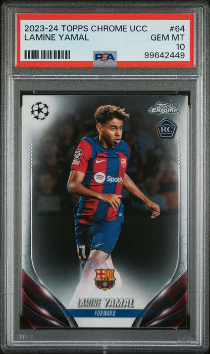 2023 Topps Chrome UCC Lamine Yamal PSA 10