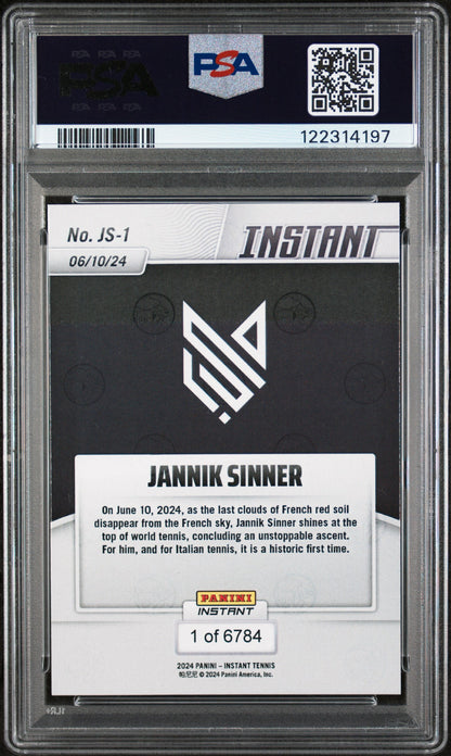 2024 Panini Instant Jannik Sinner PSA 8