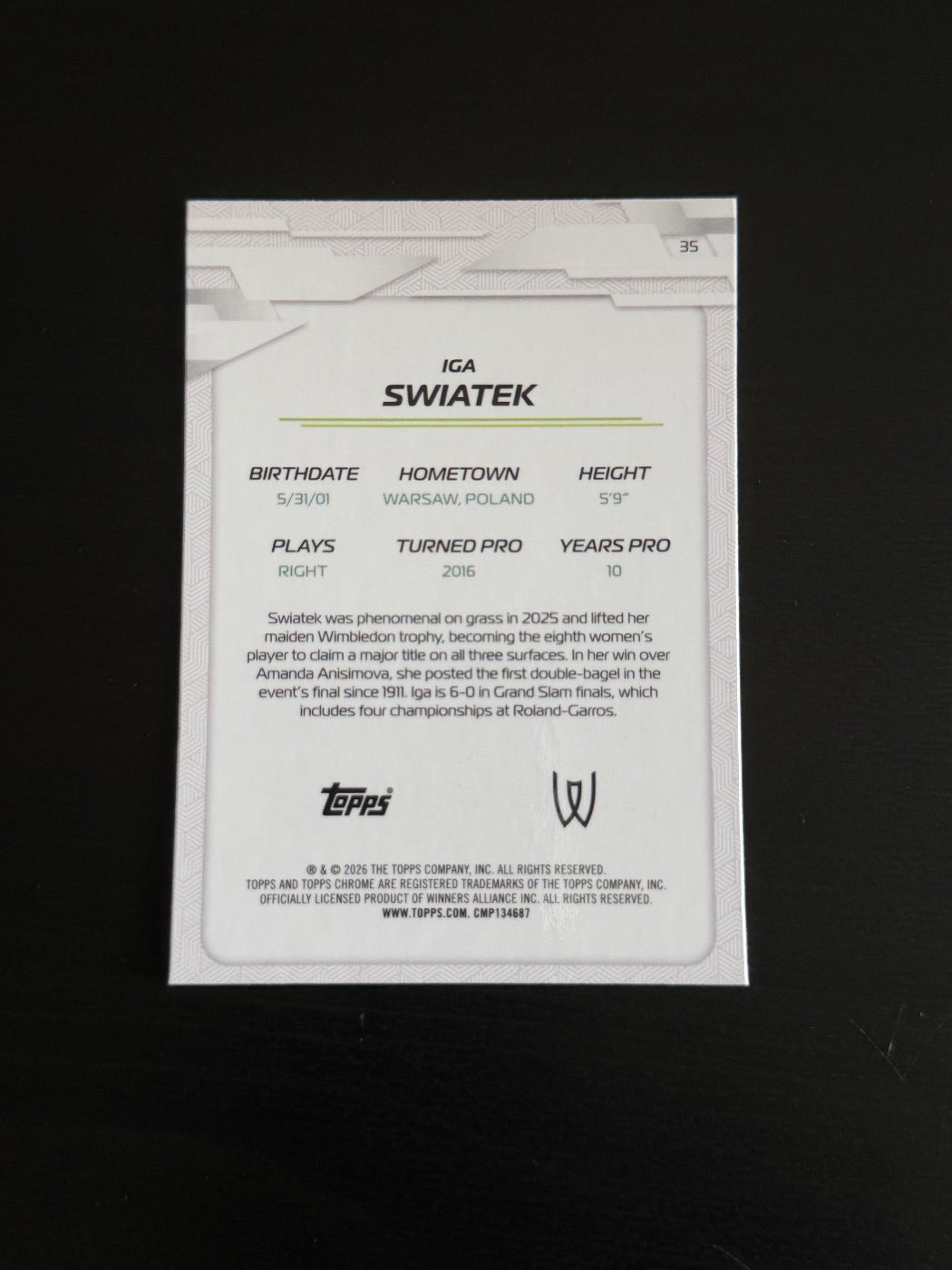 2026 Topps Chrome Iga Swiatek Geometric