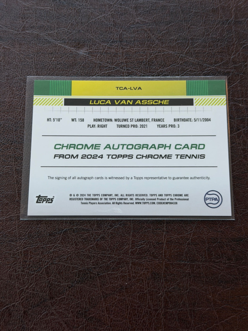 2024 Topps Chrome Luca Van Assche Gold Auto /50