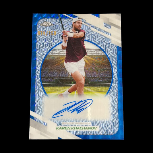 2026 Topps Chrome Karen Khachanov Blue Geometric Auto /150