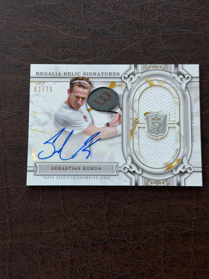 2024 Topps Royalty Sebastian Korda Regalia Relic Signatures /75