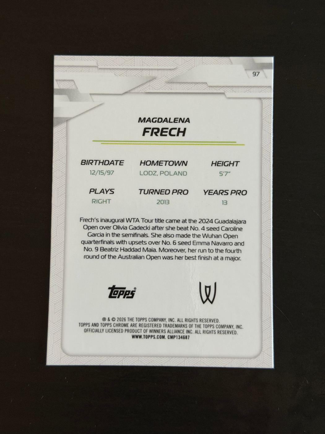 2026 Topps Chrome Magdalena Frech