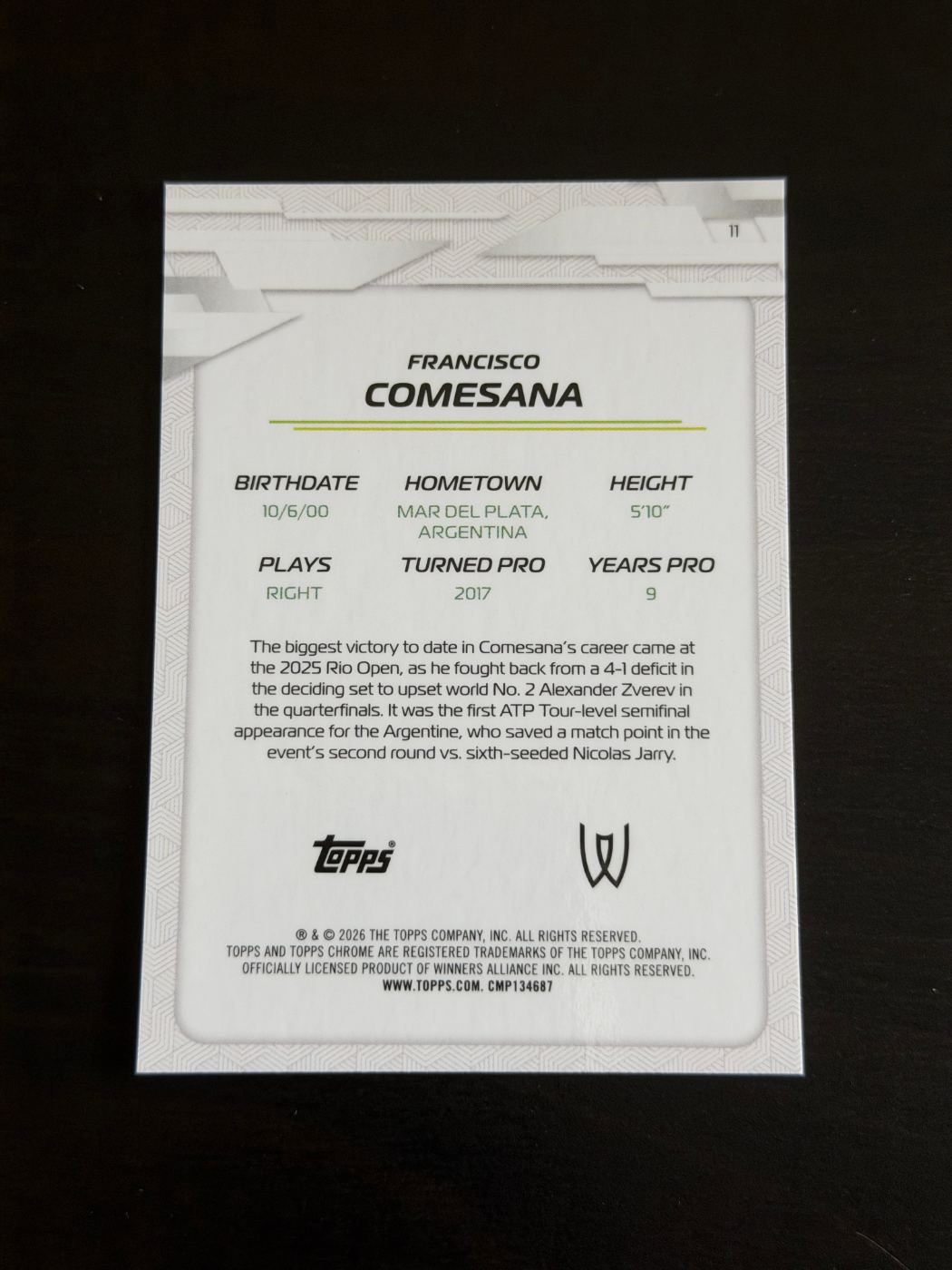 2026 Topps Chrome Francisco Comesana Blue /150