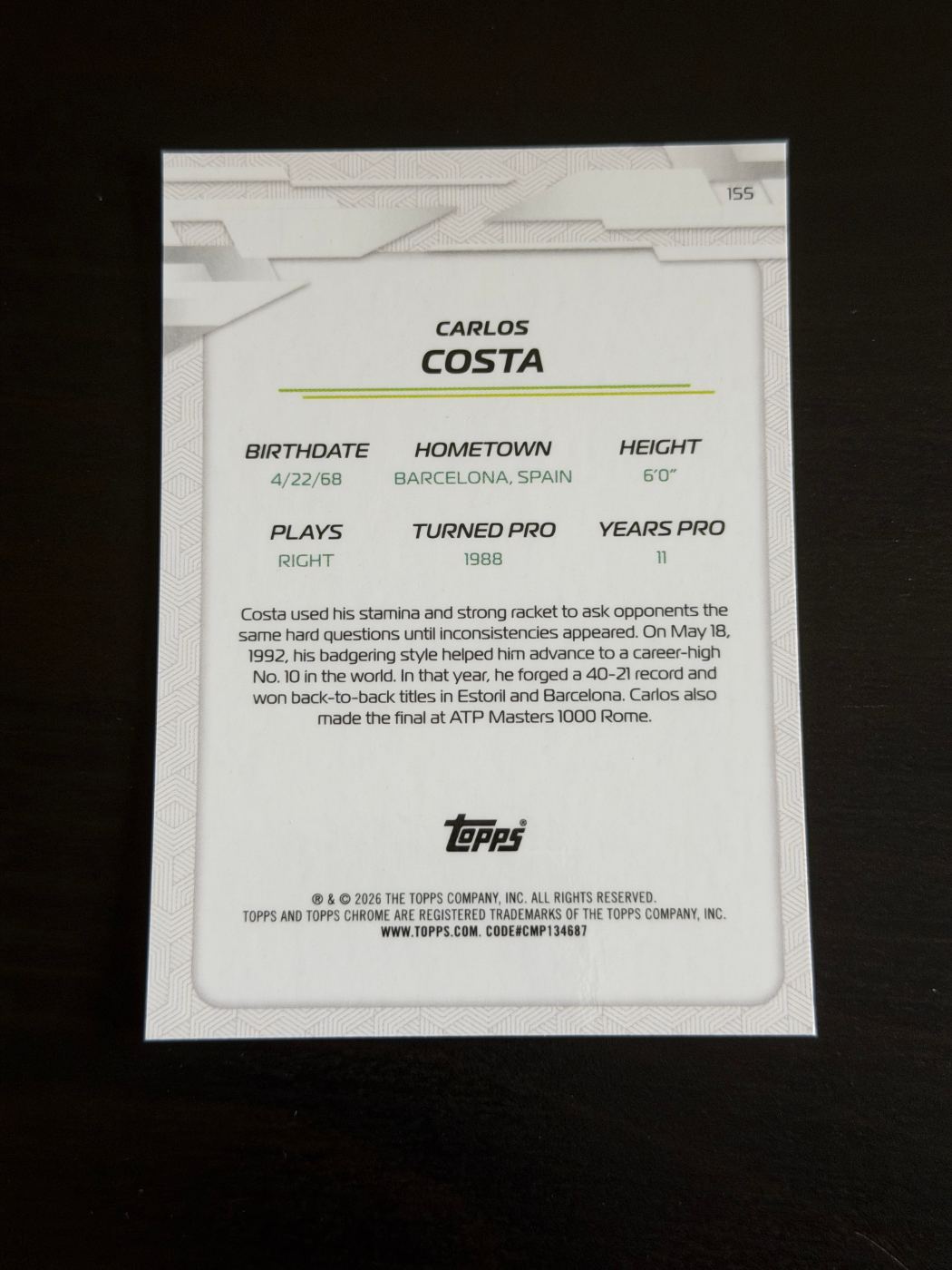2026 Topps Chrome Carlos Costa Aqua /199
