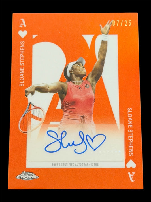 2025 Topps Chrome Sloane Stephens Orange Aces Auto /25
