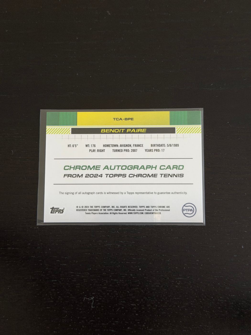 2024 Topps Chrome Benoit Paire Autograph