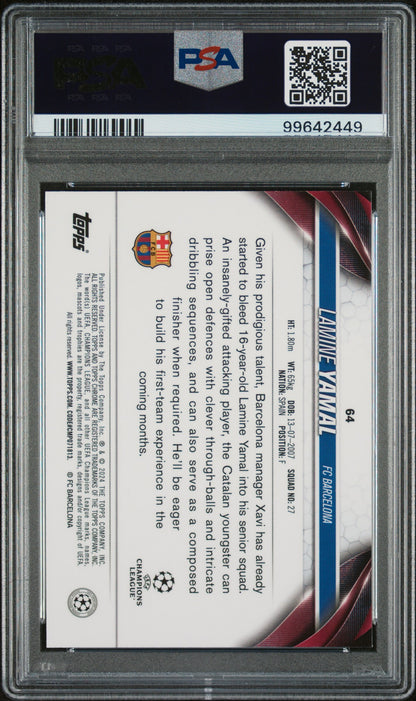 2023 Topps Chrome UCC Lamine Yamal PSA 10