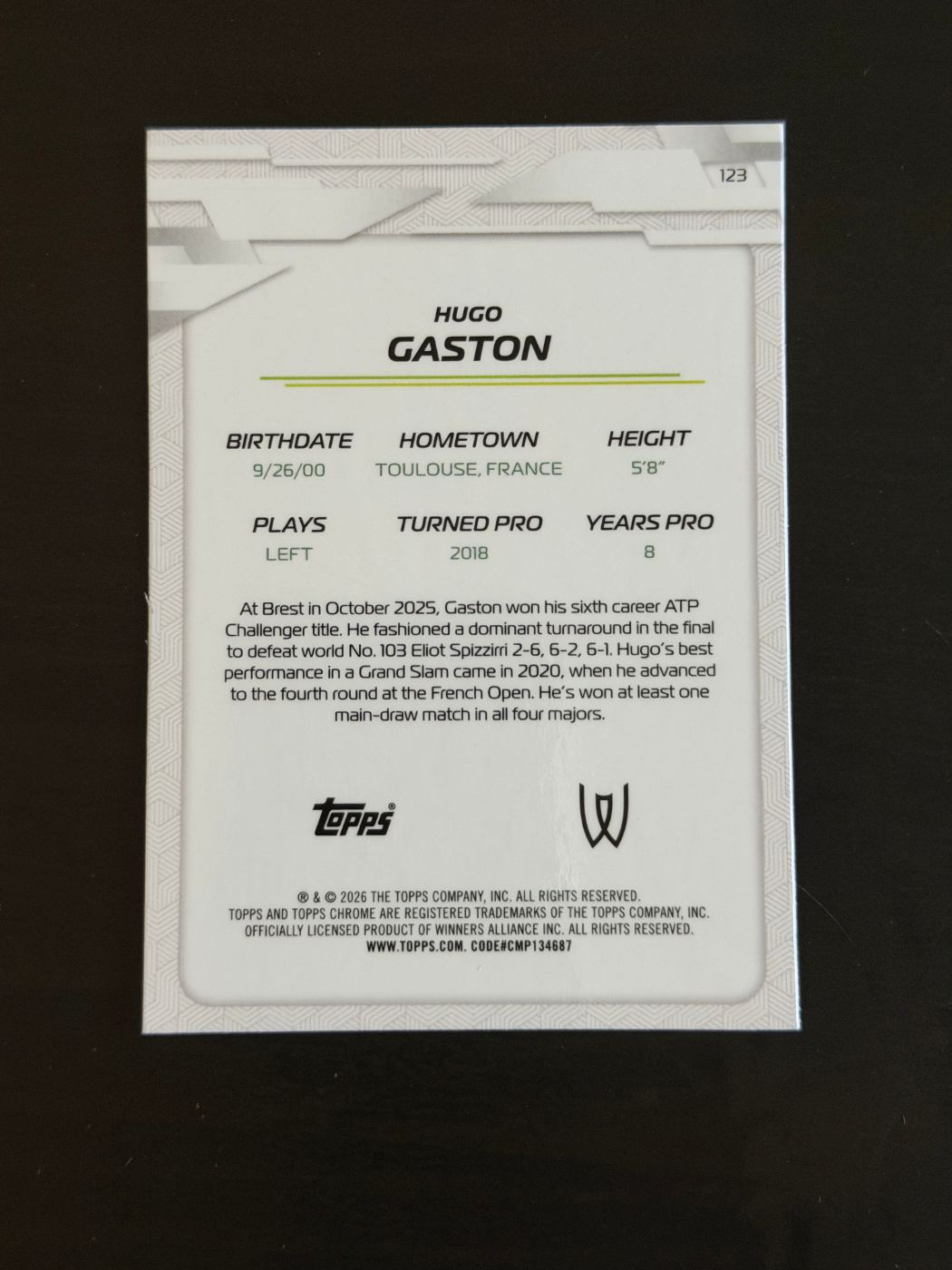 2026 Topps Chrome Hugo Gaston