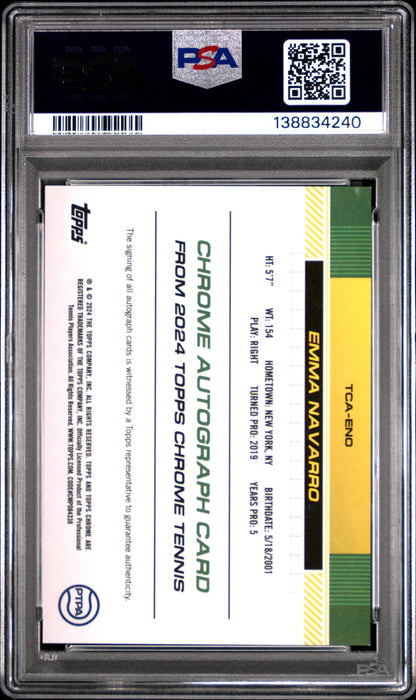 2024 Topps Chrome Auto Emma Navarro PSA 9