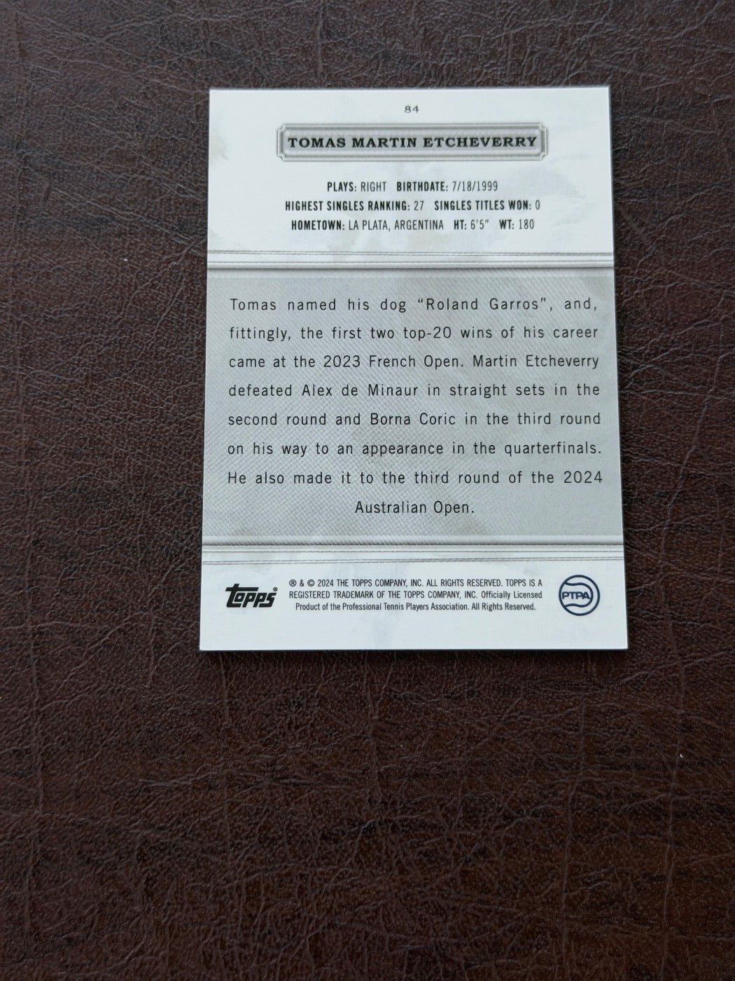 2024 Topps Royalty Tomas Martin Etcheverry Royalty /99