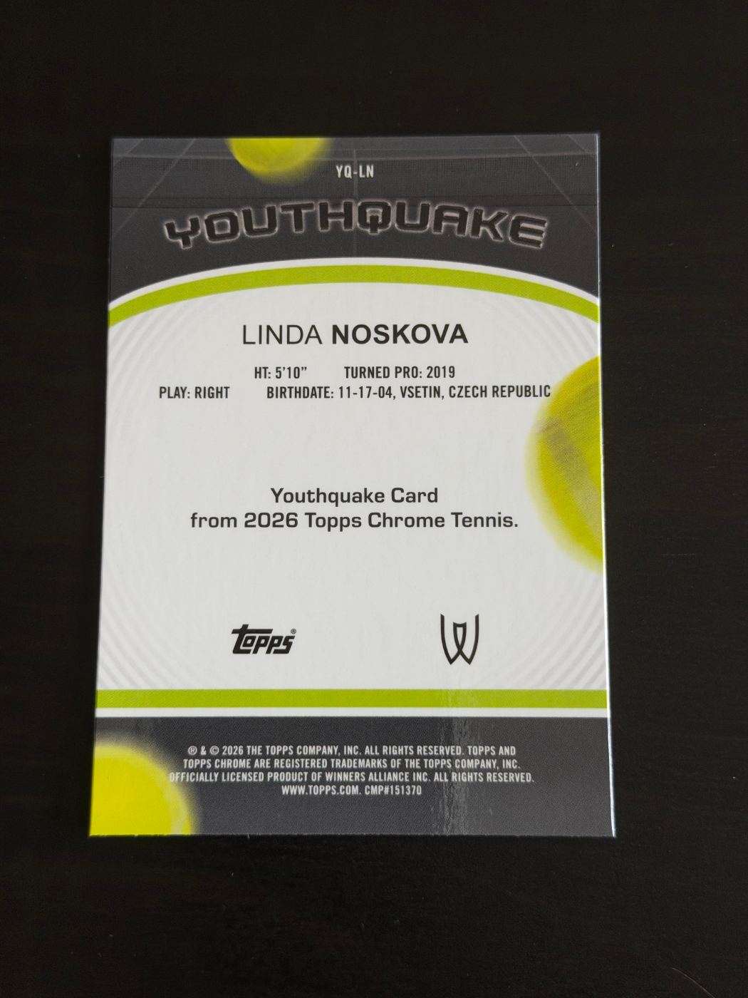 2026 Topps Chrome Linda Noskova Youthquake Geometric
