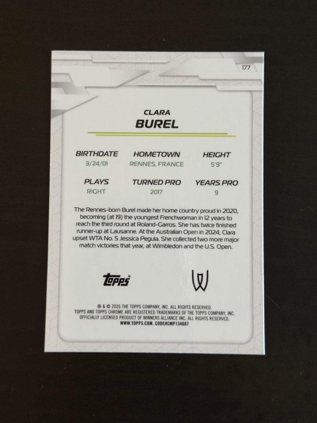 2026 Topps Chrome Clara Burel