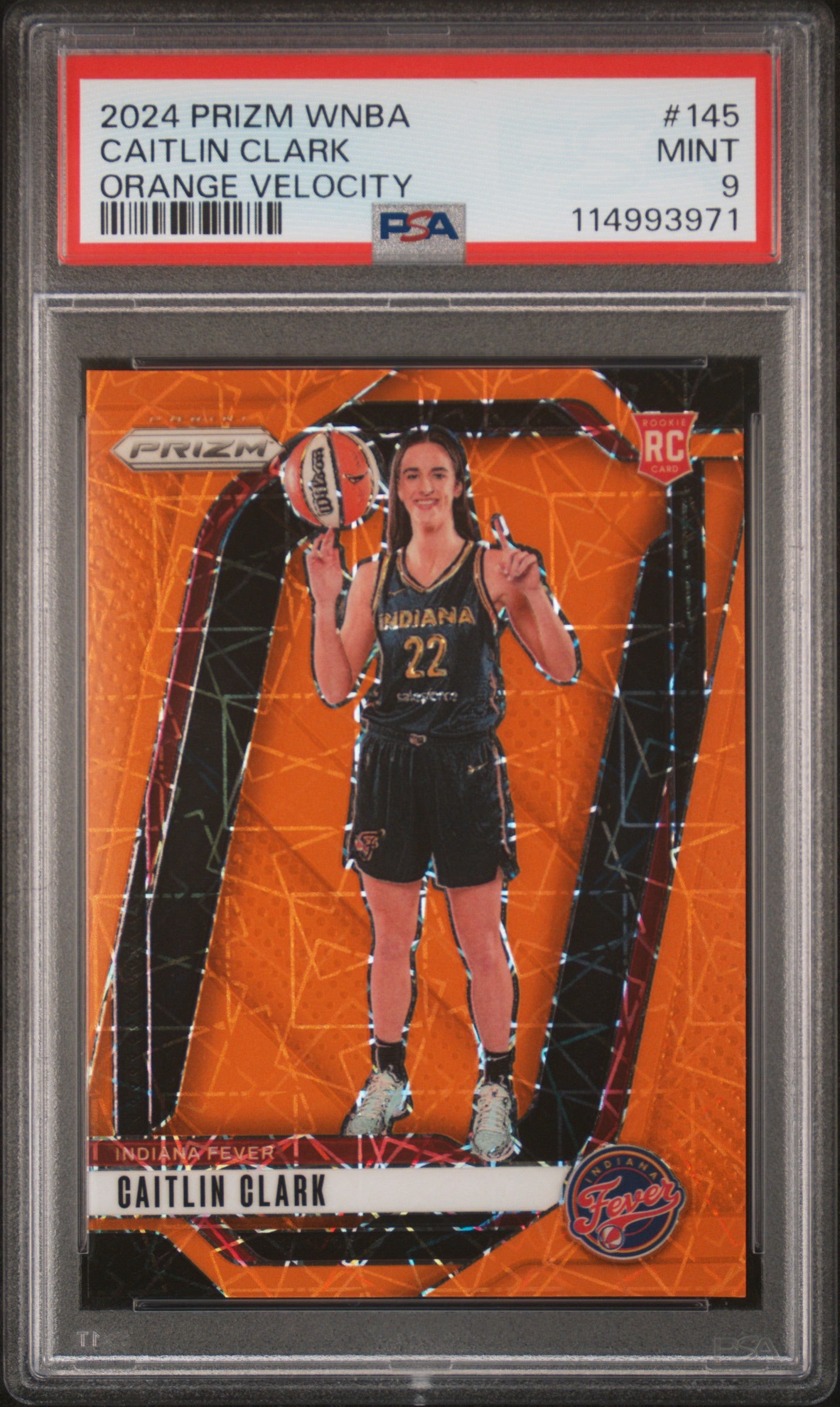 2024 Prizm WNBA Caitlin Clark Orange Velocity PSA 9