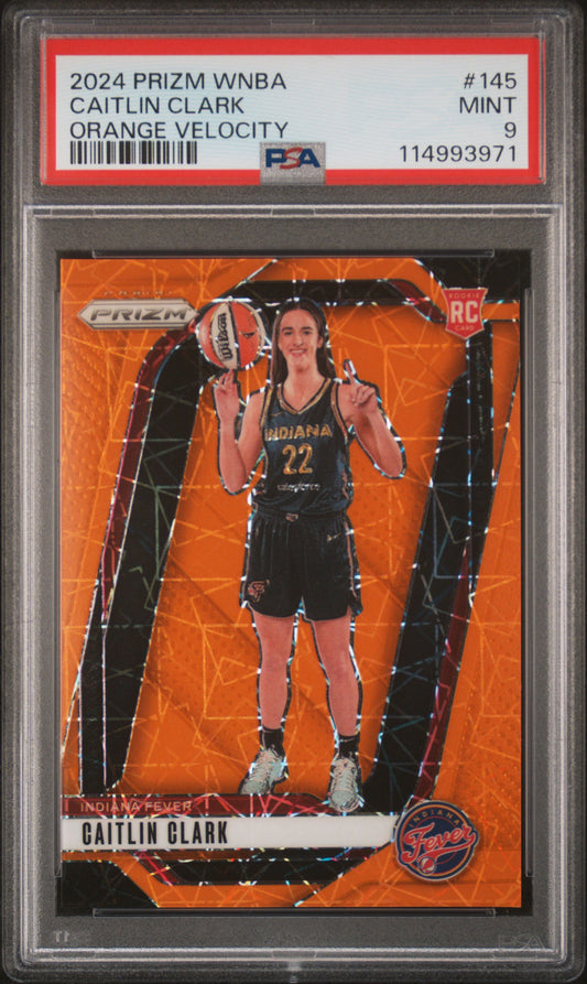 2024 Prizm WNBA Caitlin Clark Orange Velocity PSA 9