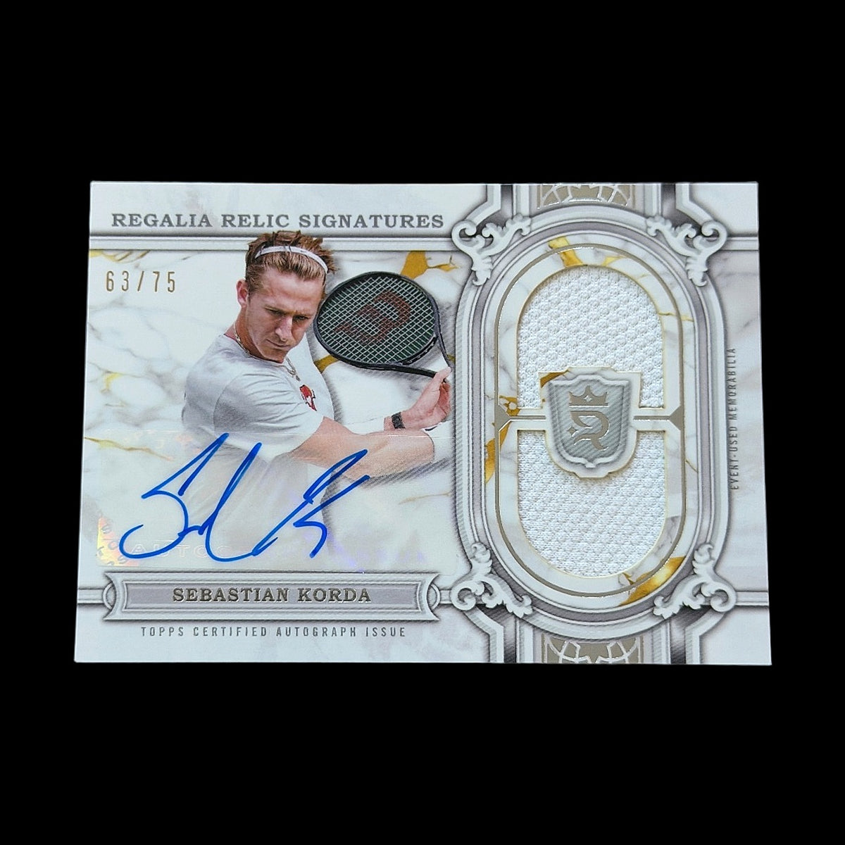 2024 Topps Royalty Sebastian Korda Regalia Relic Signatures /75