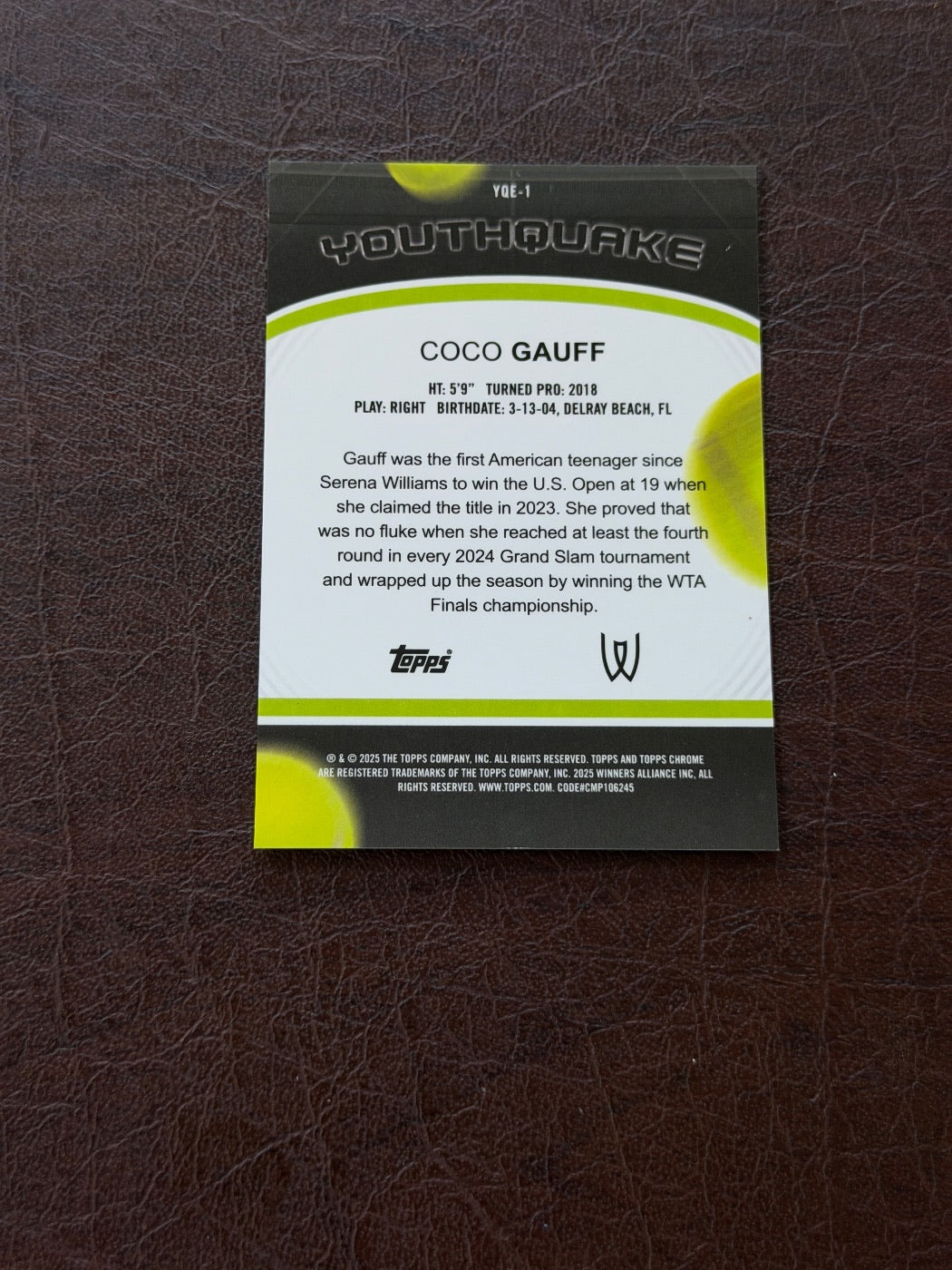 2025 Topps Chrome Coco Gauff Gold Geometric Youthquake /50