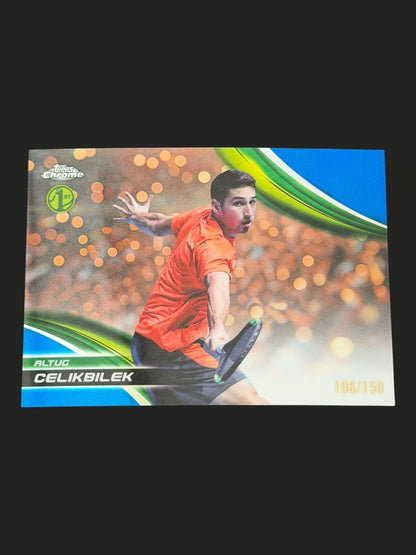 2025 Topps Chrome Tennis Blue Refractor 106/150 Altug Celikbilek