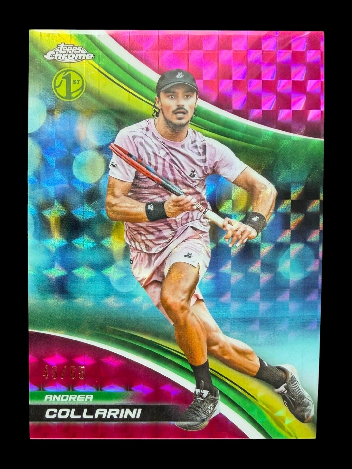 2025 Topps Chrome Tennis Pink Geometric Refractor 45/65 Andrea Collarini