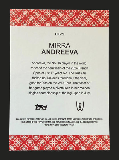 2025 Topps Chrome Tennis Aces Mirra Andreeva