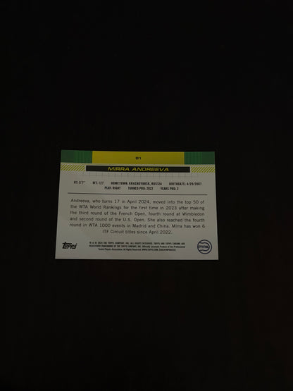 2024 Topps Chrome Tennis Lime Green Refractor 146/299 Mirra Andreeva