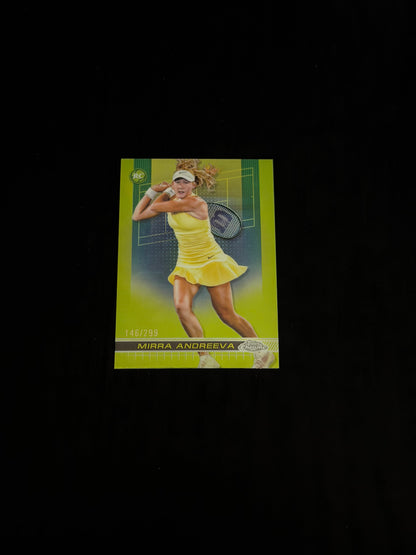 2024 Topps Chrome Tennis Lime Green Refractor 146/299 Mirra Andreeva
