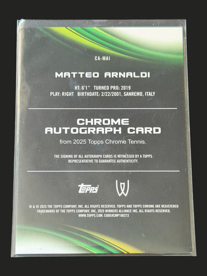 2025 Topps Chrome Autograph Matteo Arnaldi