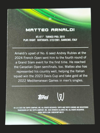 2025 Topps Chrome Sapphire Matteo Arnaldi