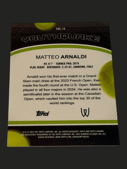 2025 Topps Chrome Youthquake Matteo Arnaldi