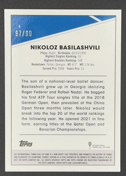 2021 Topps Chrome Blue Refractor 97/99 Nikoloz Basilashvili