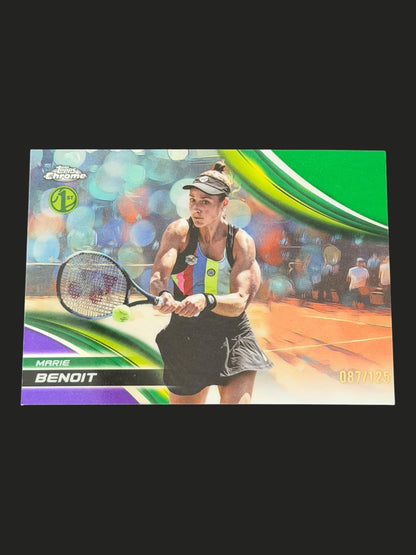 2025 Topps Chrome Tennis Purple Green Refractor 87/125 Marie Benoit