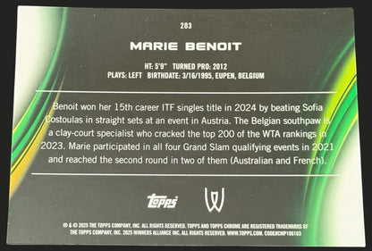 2025 Topps Chrome Tennis Purple Green Refractor 87/125 Marie Benoit