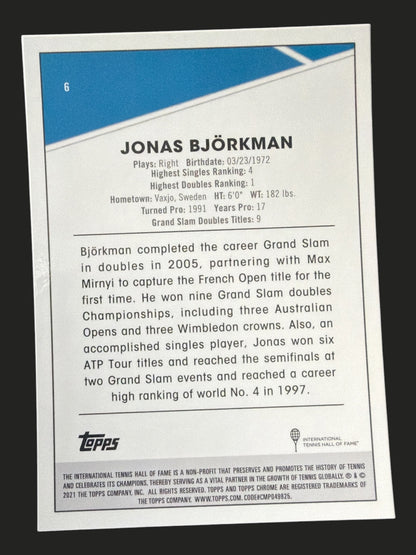 2021 Topps Chrome Tennis Jonas Björkman